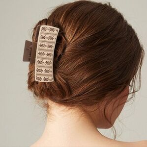 Western Brown/Tan Southwestern Print Faux Leather Hair Claw Accessories Rodeo